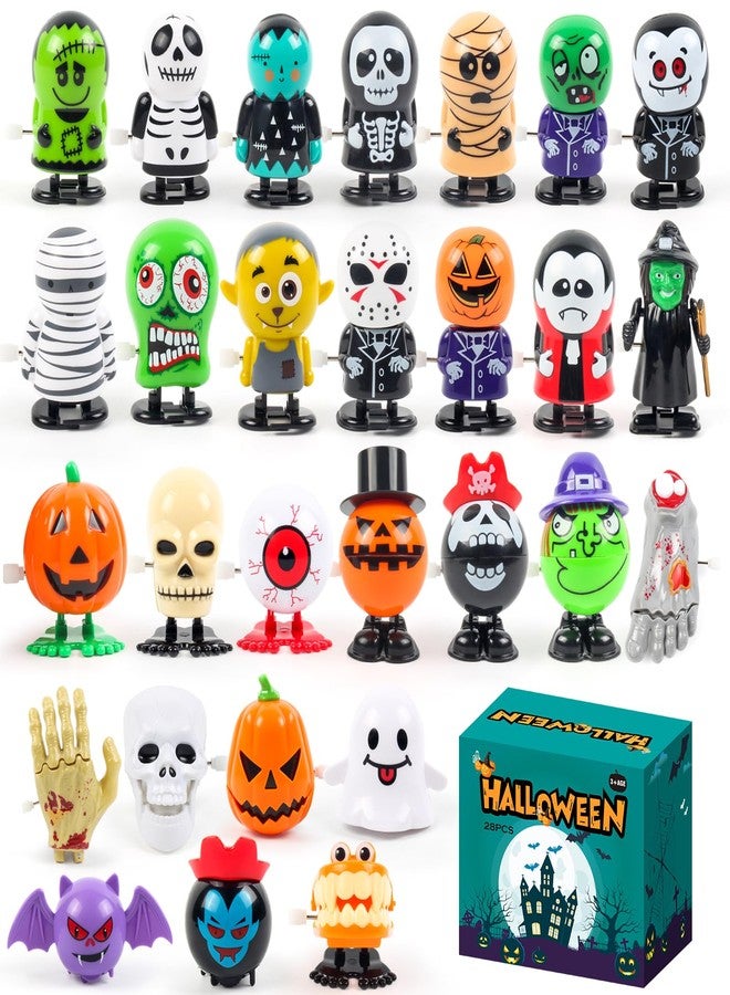 xFFFun 28PCS Halloween Wind Up Toys for Kids Halloween Party Favors Treat Goodie Bag Fillers, Pinata Stuffers Small Classroom Prizes Bulk Trick or Treat Toys Gifts for Boys Girls Giveaways - Image 1